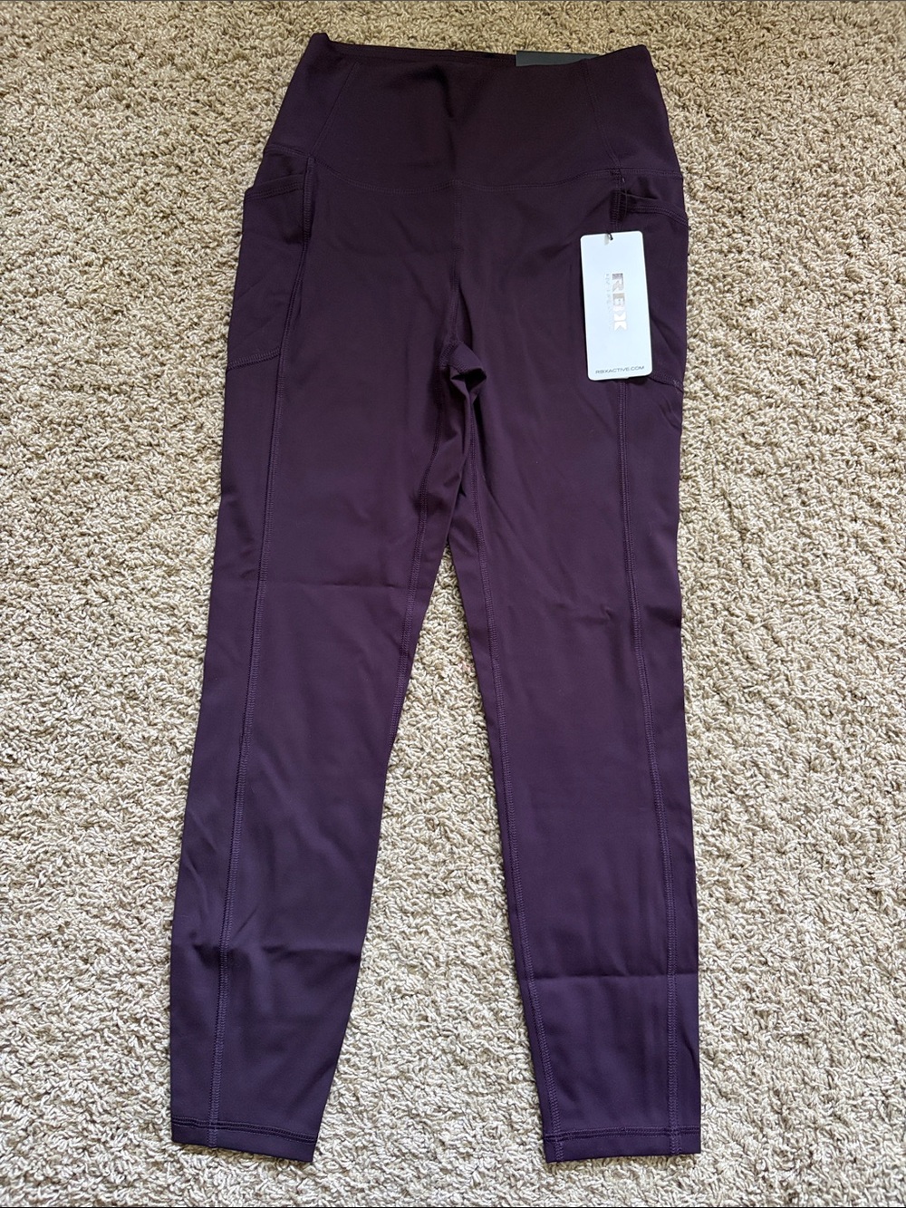 NWT RBX Deep Plum High-Waist Pocket Leggings